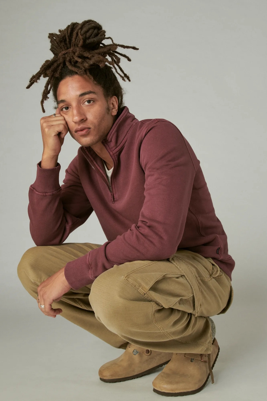 CLOUD SOFT FLEECE HALF ZIP MOCK NECK, image 1