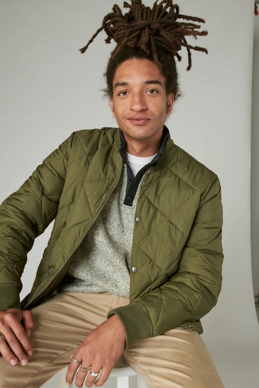 LOS FELIZ FLEECE COLOR BLOCK MOCK NECK, image 2