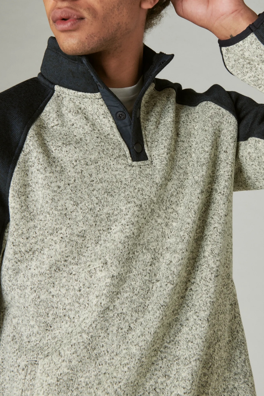 LOS FELIZ FLEECE COLOR BLOCK MOCK NECK, image 4