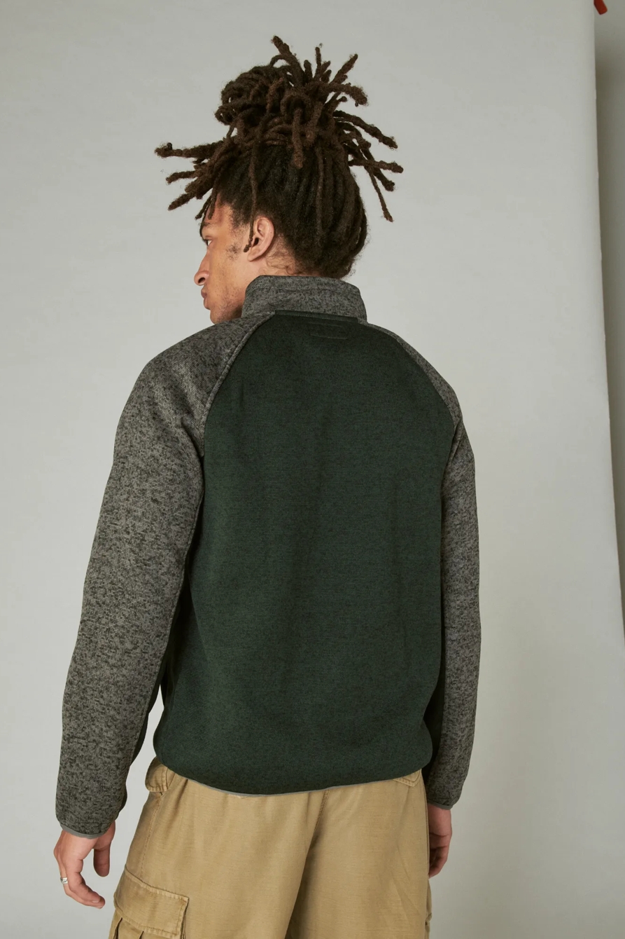 LOS FELIZ FLEECE COLOR BLOCK MOCK NECK, image 3