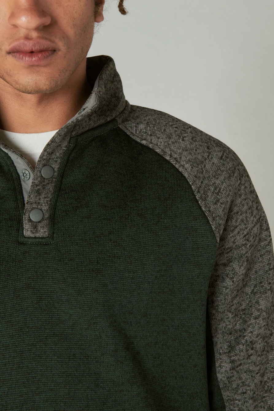 LOS FELIZ FLEECE COLOR BLOCK MOCK NECK, image 4