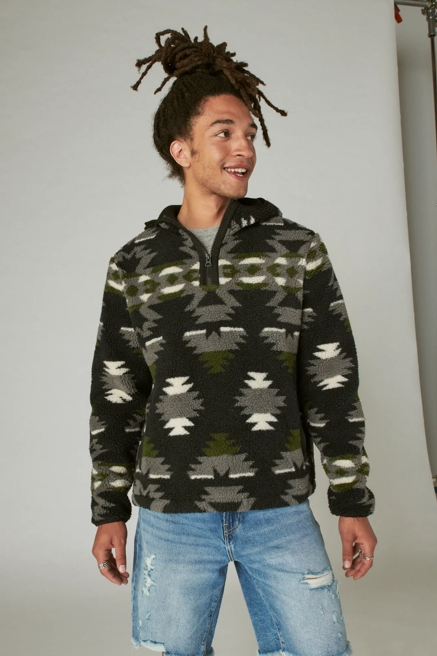 HI-PILE HALF ZIP CAMO HOODIE, image 1