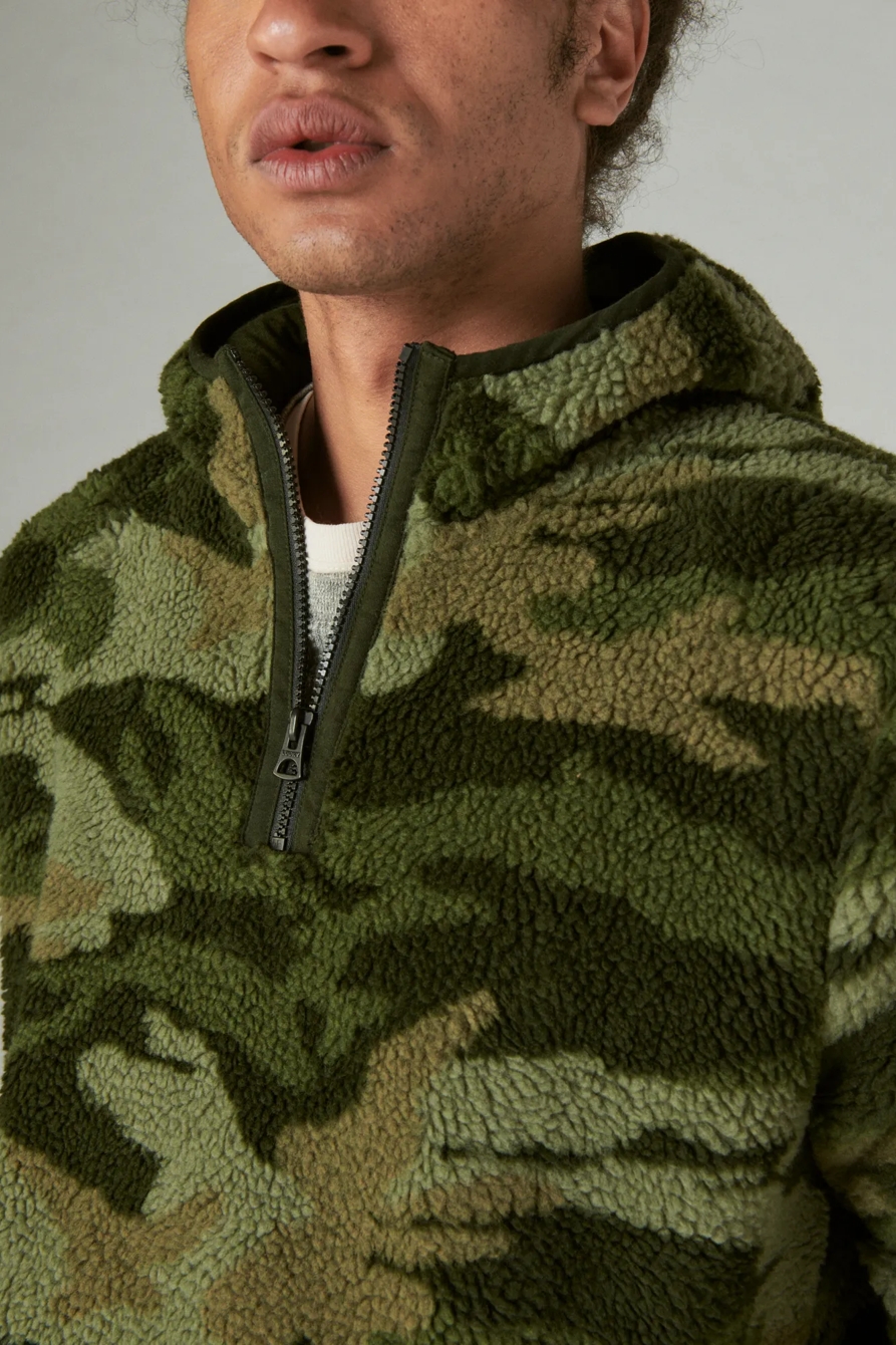 HI-PILE HALF ZIP CAMO HOODIE, image 4