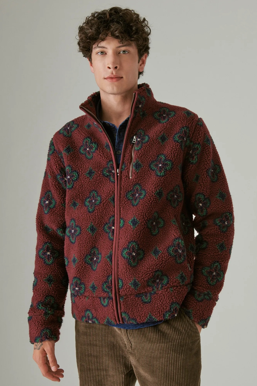 HI-PILE PRINT FULL ZIP MOCK, image 2