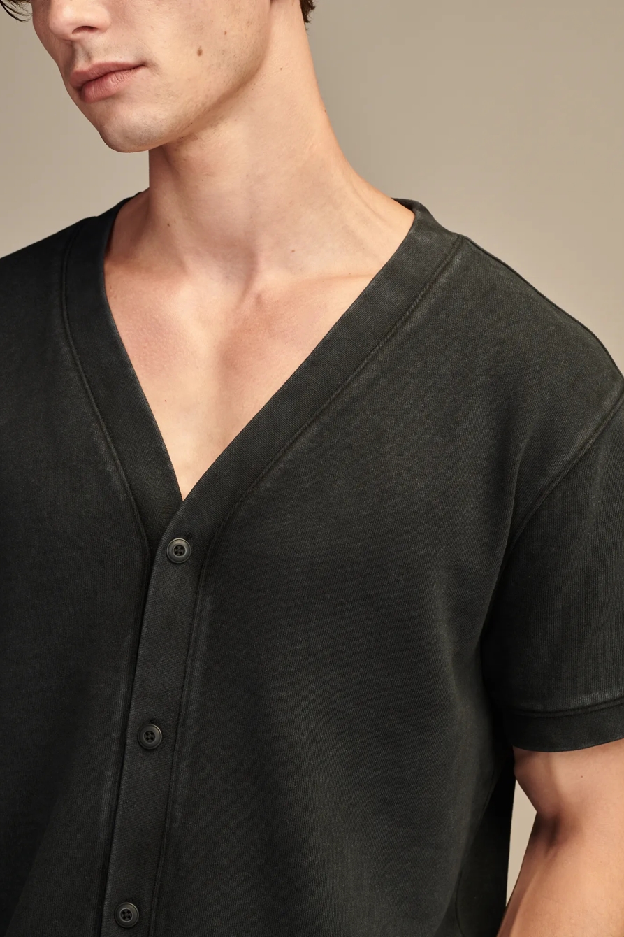 SUEDED TERRY SHORT SLEEVE CARDIGAN, image 2