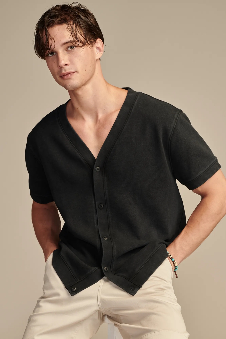 SUEDED TERRY SHORT SLEEVE CARDIGAN, image 5