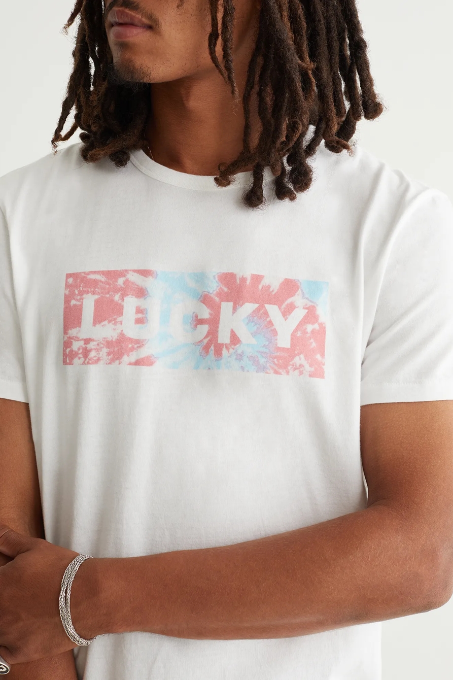 LUCKY TIE DYE BLOCK TEE, image 5
