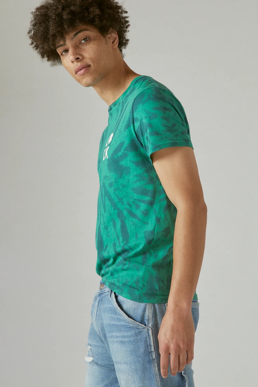 LUCKY CLOVER TIE DYE GRAPHIC TEE, image 3