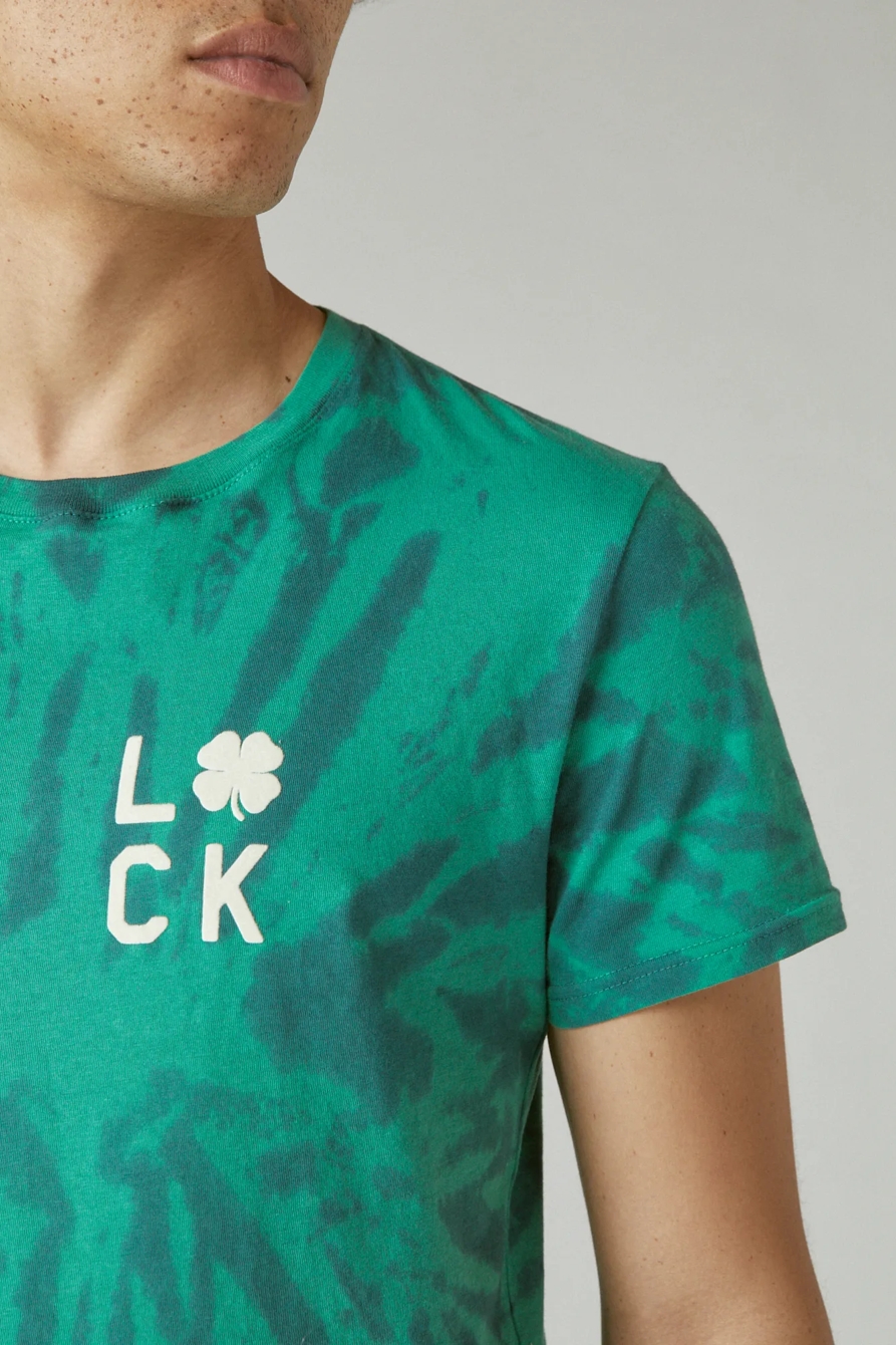 LUCKY CLOVER TIE DYE GRAPHIC TEE, image 5