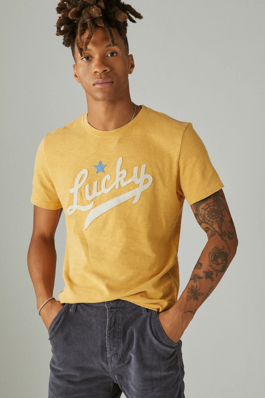 LUCKY LOGO SCRIPT GRAPHIC TEE, image 2