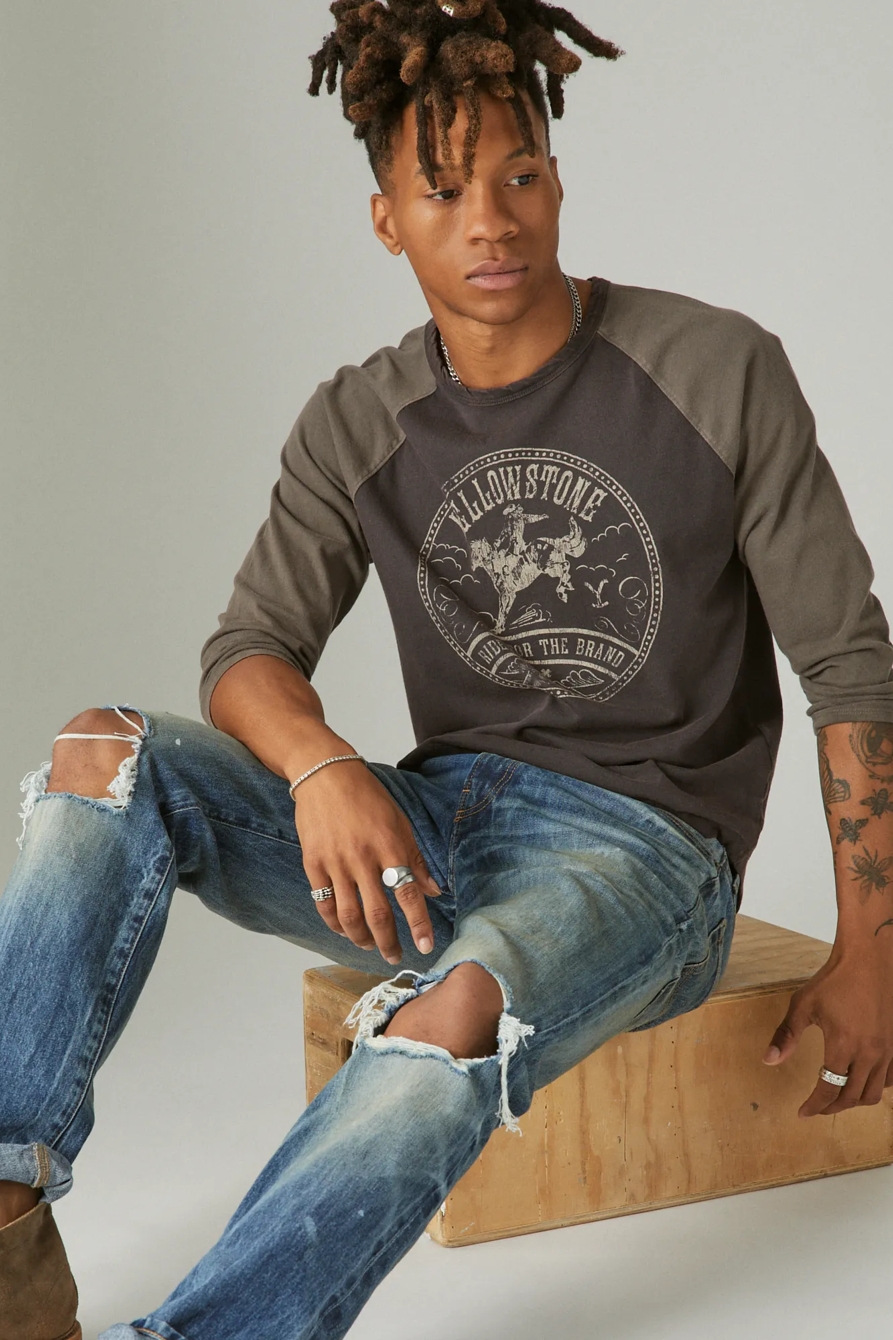 YELLOWSTONE COWBOY RAGLAN TEE, image 1