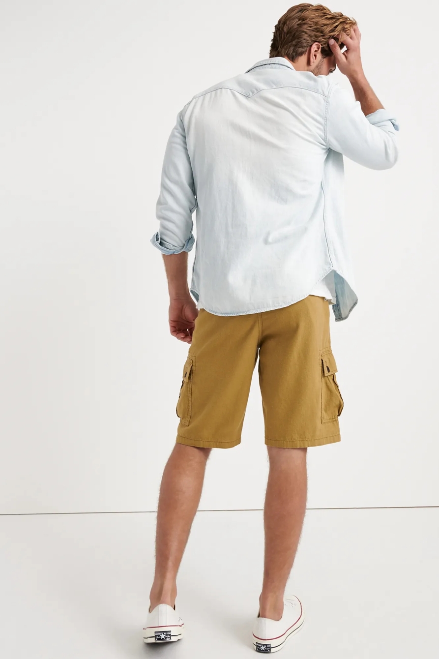 LINEN BLEND CARGO SHORT, image 3