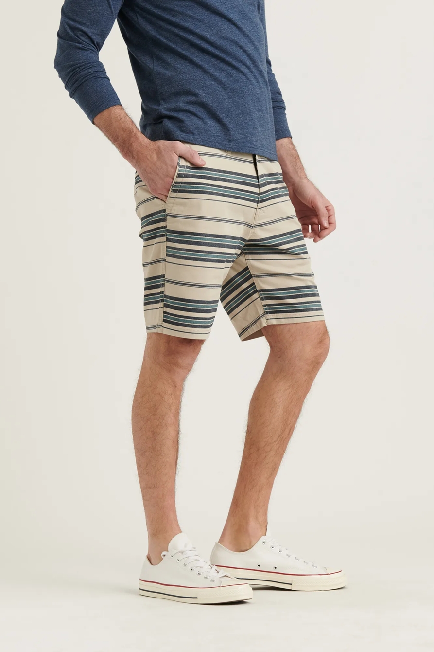 STRETCH TWILL STRIPE FLAT FRONT SHORT, image 2