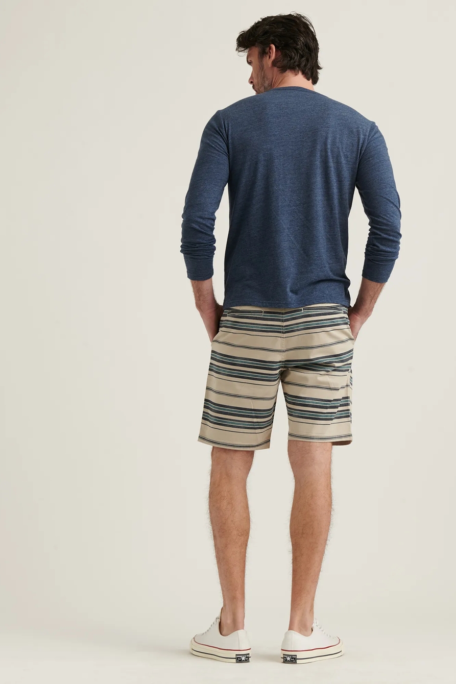 STRETCH TWILL STRIPE FLAT FRONT SHORT, image 3