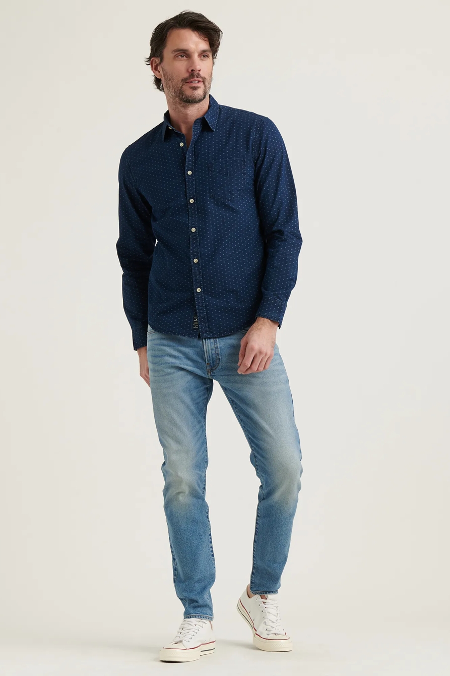 INDIGO BALLONA ONE POCKET LONG SLEEVE SHIRT, image 1