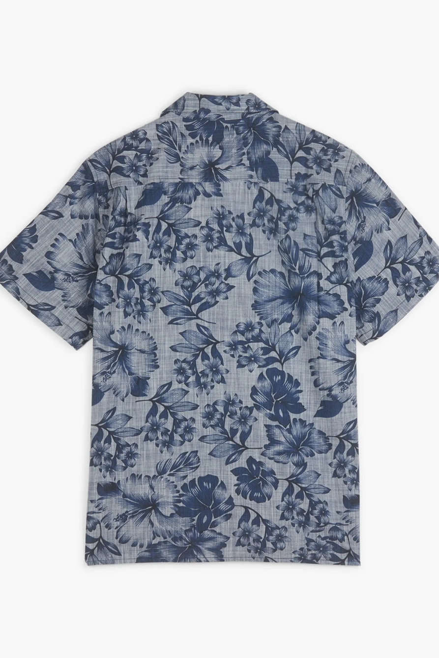 FLORAL PRINT CLUB COLLAR SHORT SLEEVE SHIRT, image 2