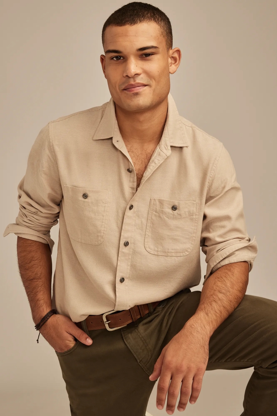 SOLID COTTON TWILL GROM SHIRT, image 2