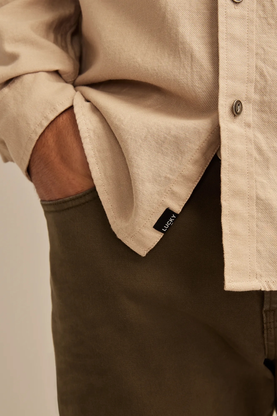 SOLID COTTON TWILL GROM SHIRT, image 3