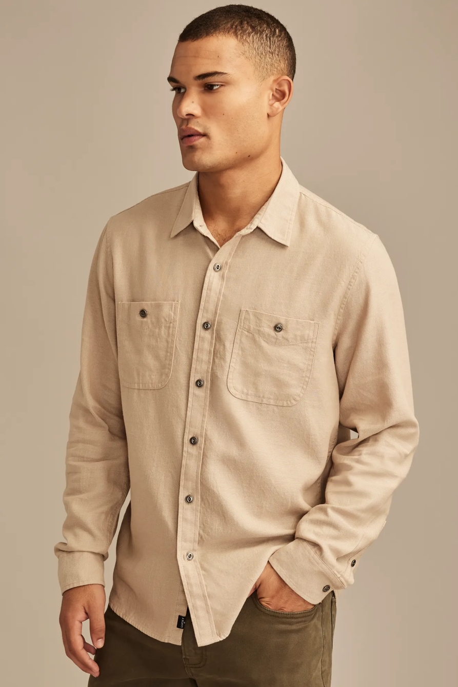 SOLID COTTON TWILL GROM SHIRT, image 4