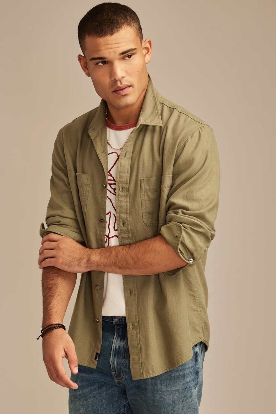 SOLID COTTON TWILL GROM SHIRT, image 4