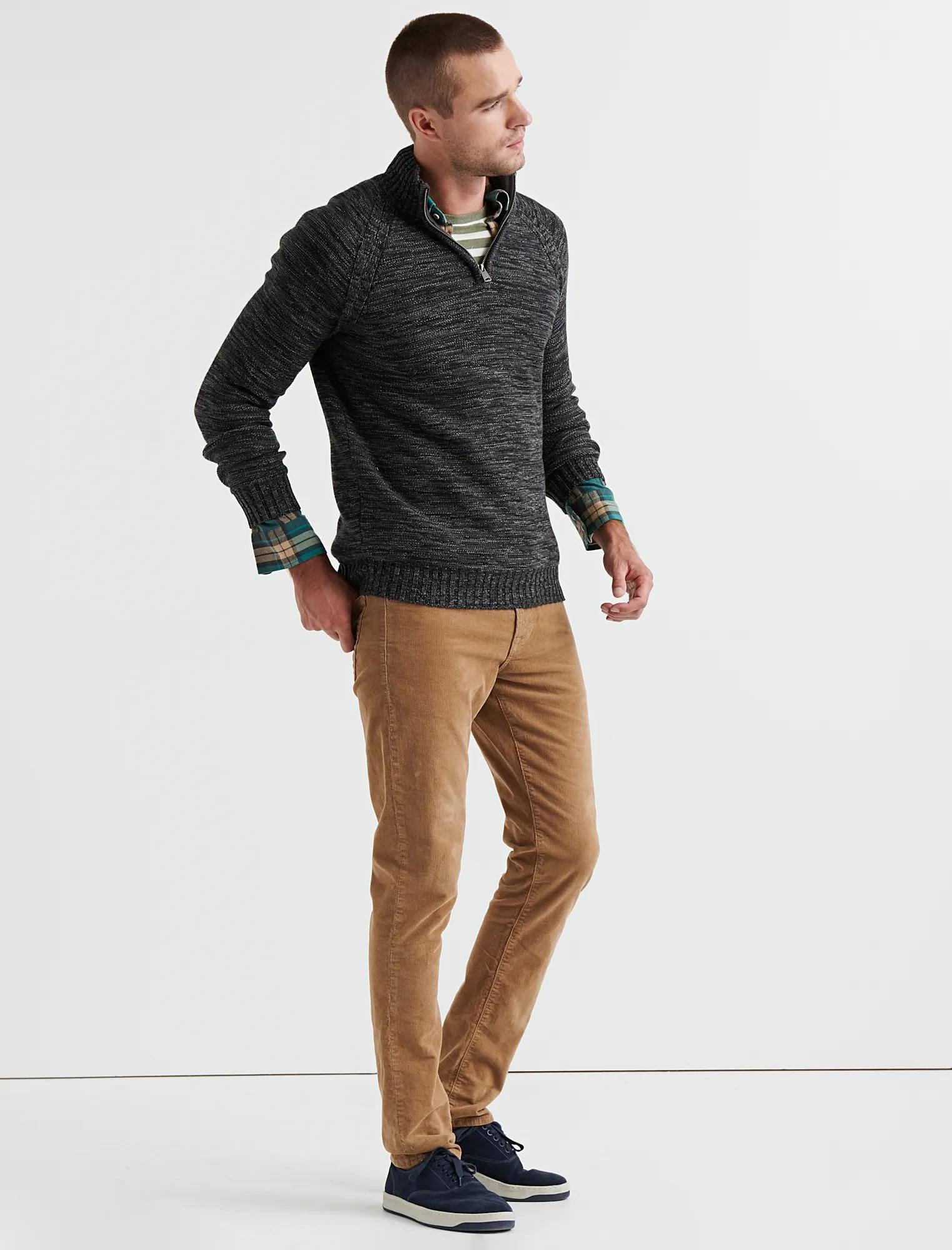 HALF ZIP CABLE MOCK NECK, image 2