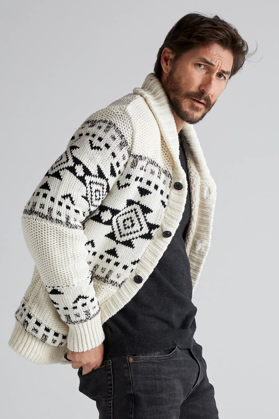 SHERPA-LINED SHAWL CARDIGAN, image 2