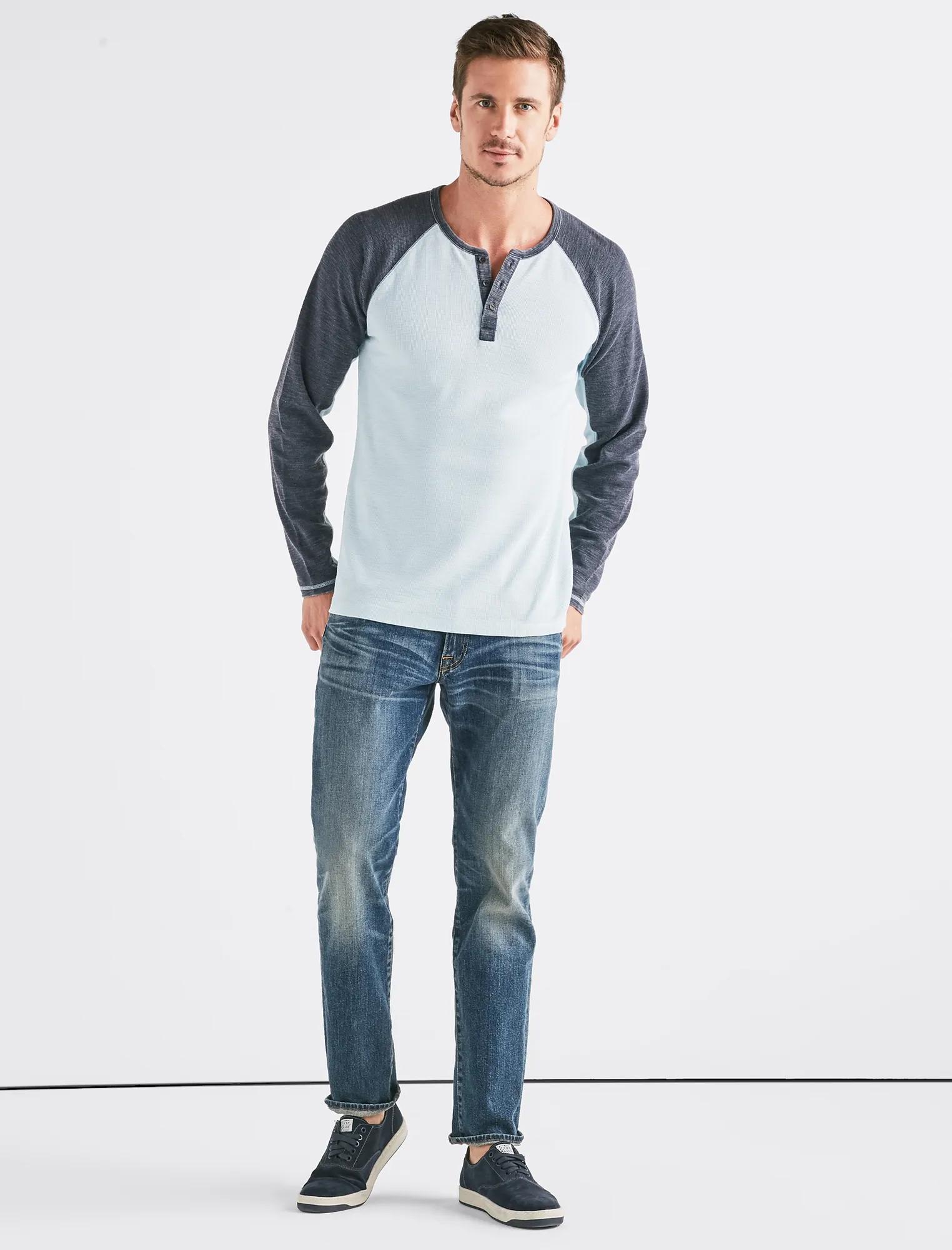 VENICE BURNOUT COLORBLOCK THERMAL HENLEY, image 2