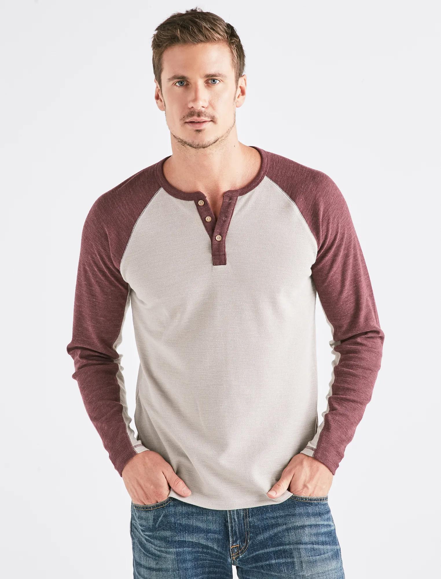 VENICE BURNOUT COLORBLOCK THERMAL HENLEY, image 1