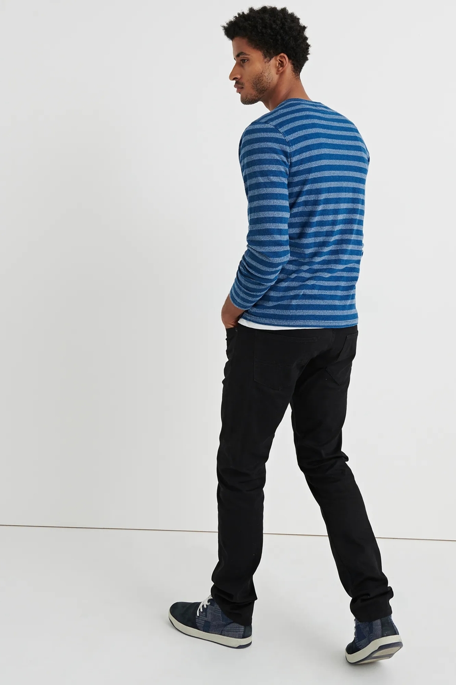 STRIPE INDIGO BUTTON NOTCH, image 3