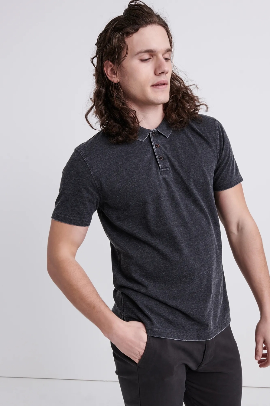 BURNOUT STRETCH PIQUE POLO, image 2