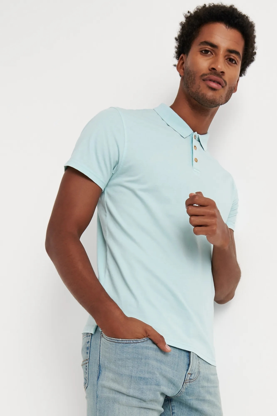 BURNOUT STRETCH PIQUE POLO, image 2
