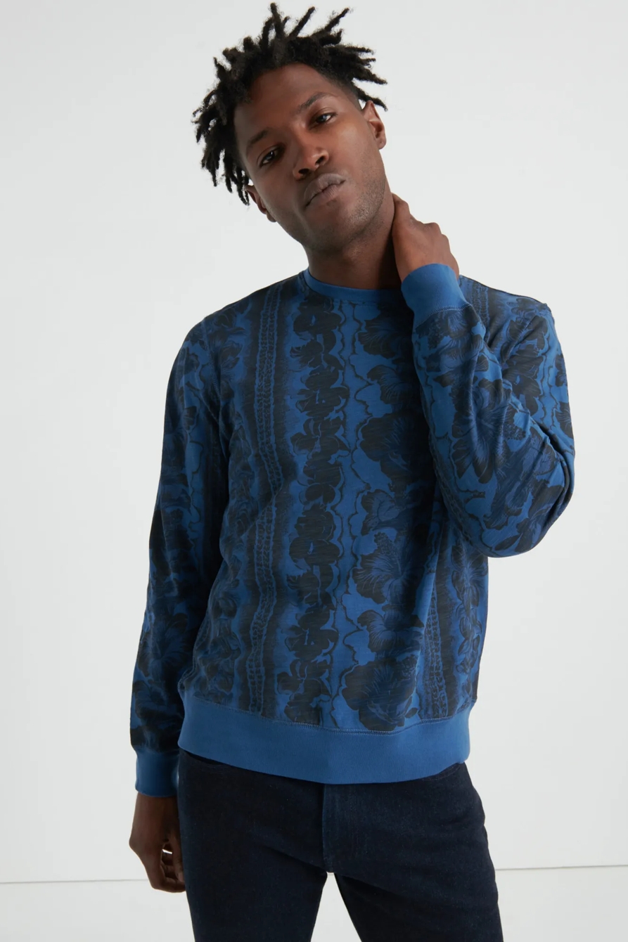 Hawaiian Print Pullover Sweatshirt, image 1