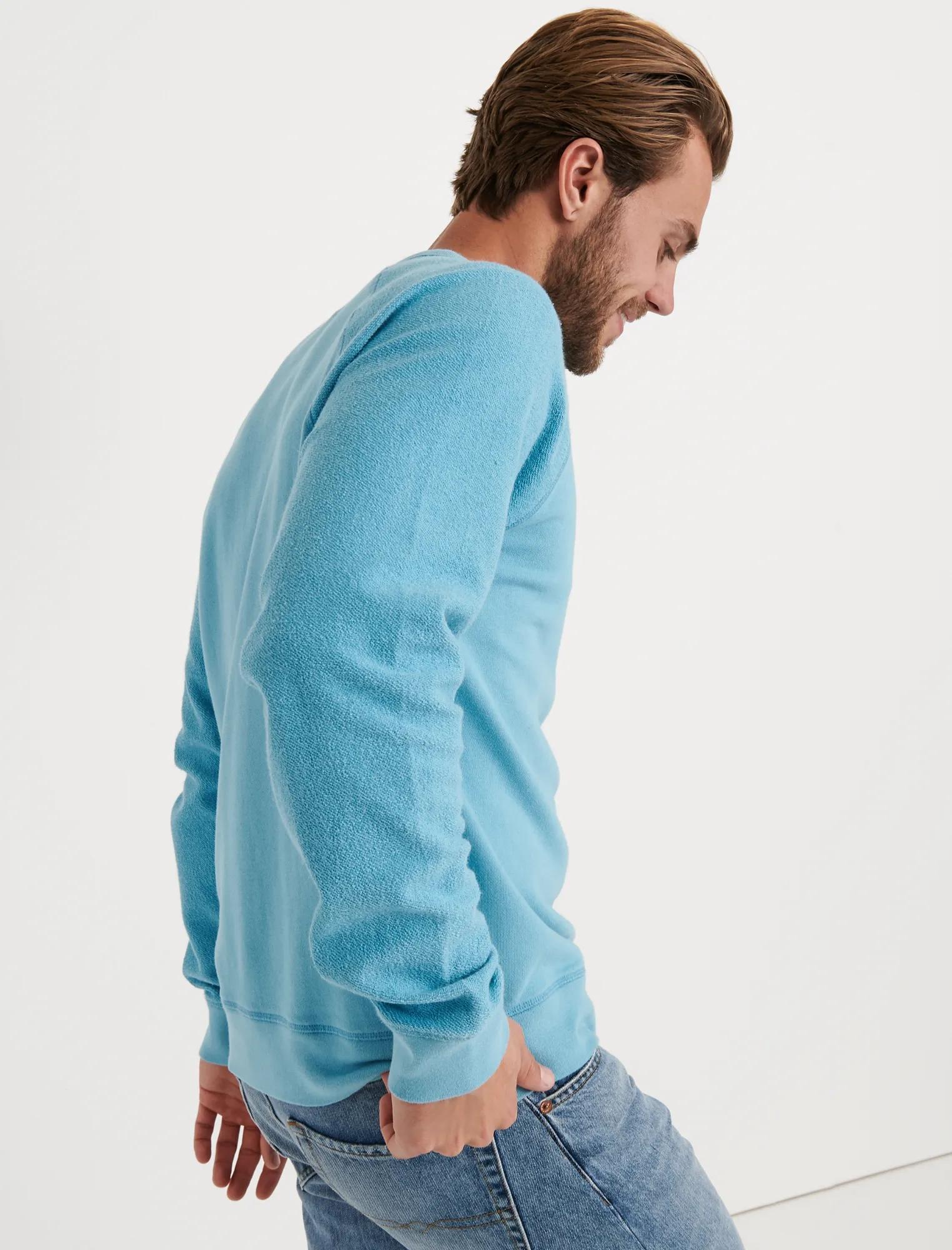 Reverse Terry Crew Neck Shirt, image 2