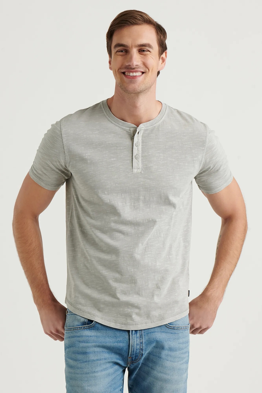 SHORT SLEEVE SLUB HENLEY, image 1