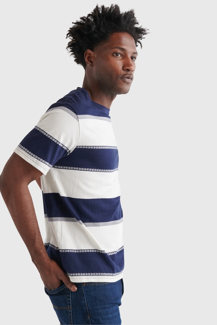 SHORT SLEEVE SUNSET STRIPED CREW NECK TEE, image 3