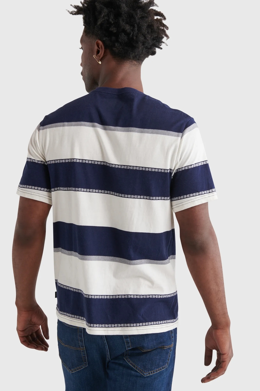 SHORT SLEEVE SUNSET STRIPED CREW NECK TEE, image 4