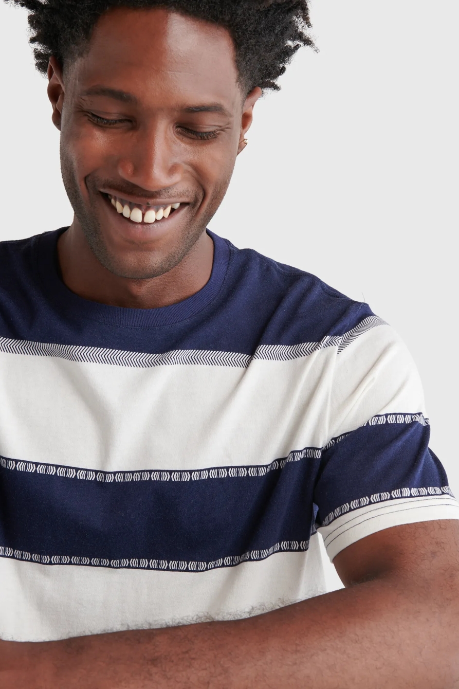 SHORT SLEEVE SUNSET STRIPED CREW NECK TEE, image 5