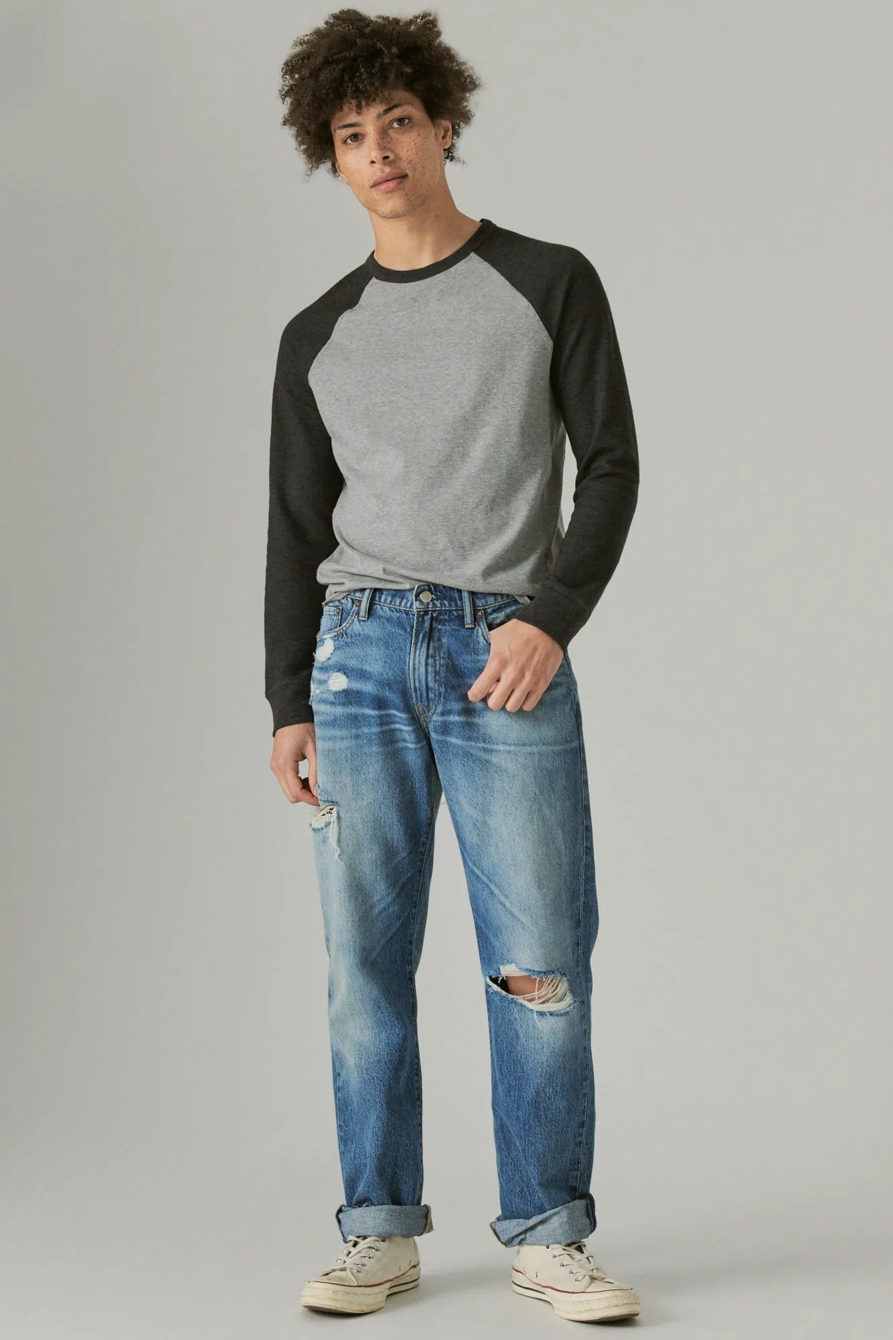 THERMAL COLOR BLOCK CREW NECK TEE, image 2