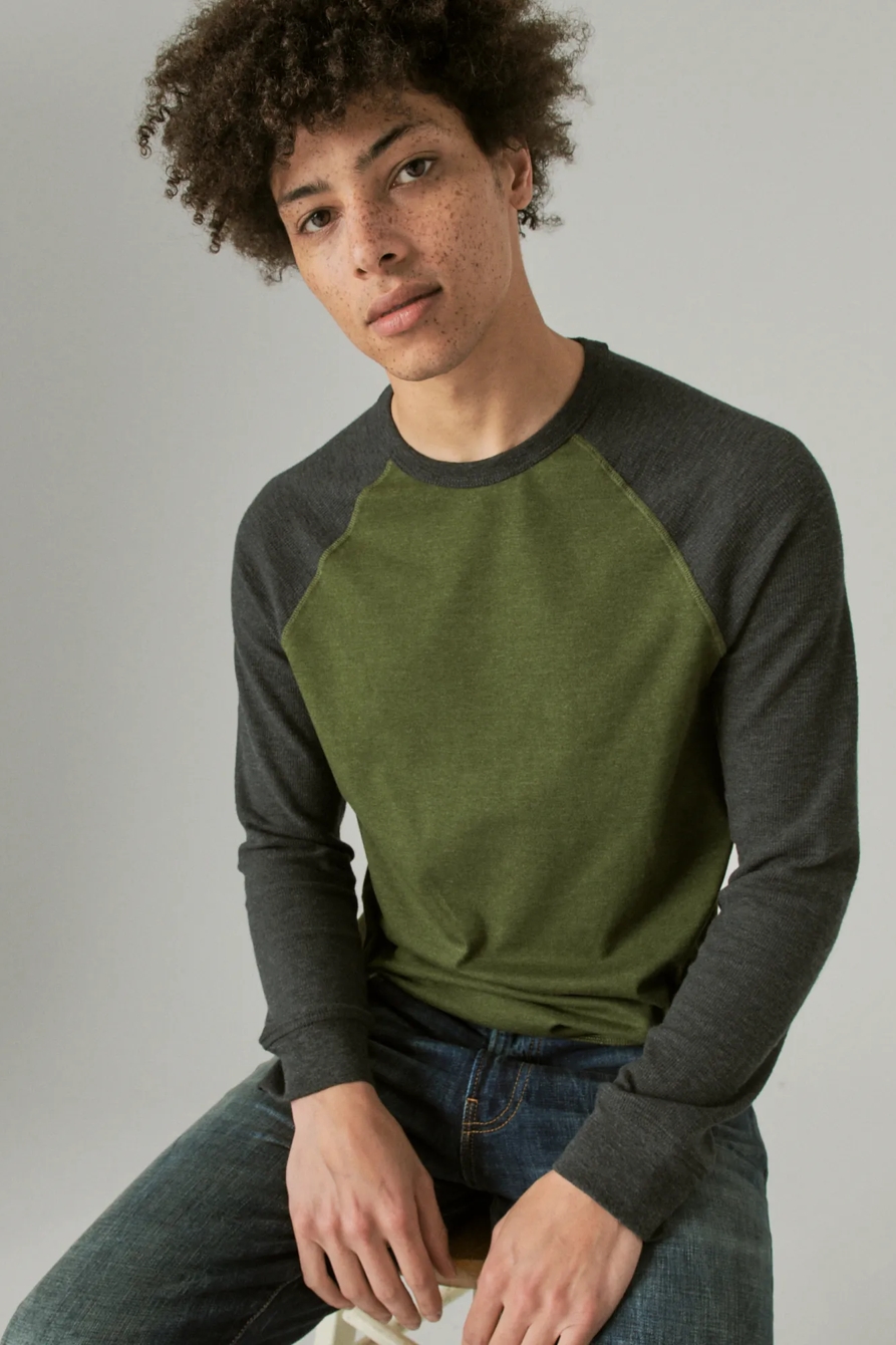 THERMAL COLOR BLOCK CREW NECK TEE, image 6