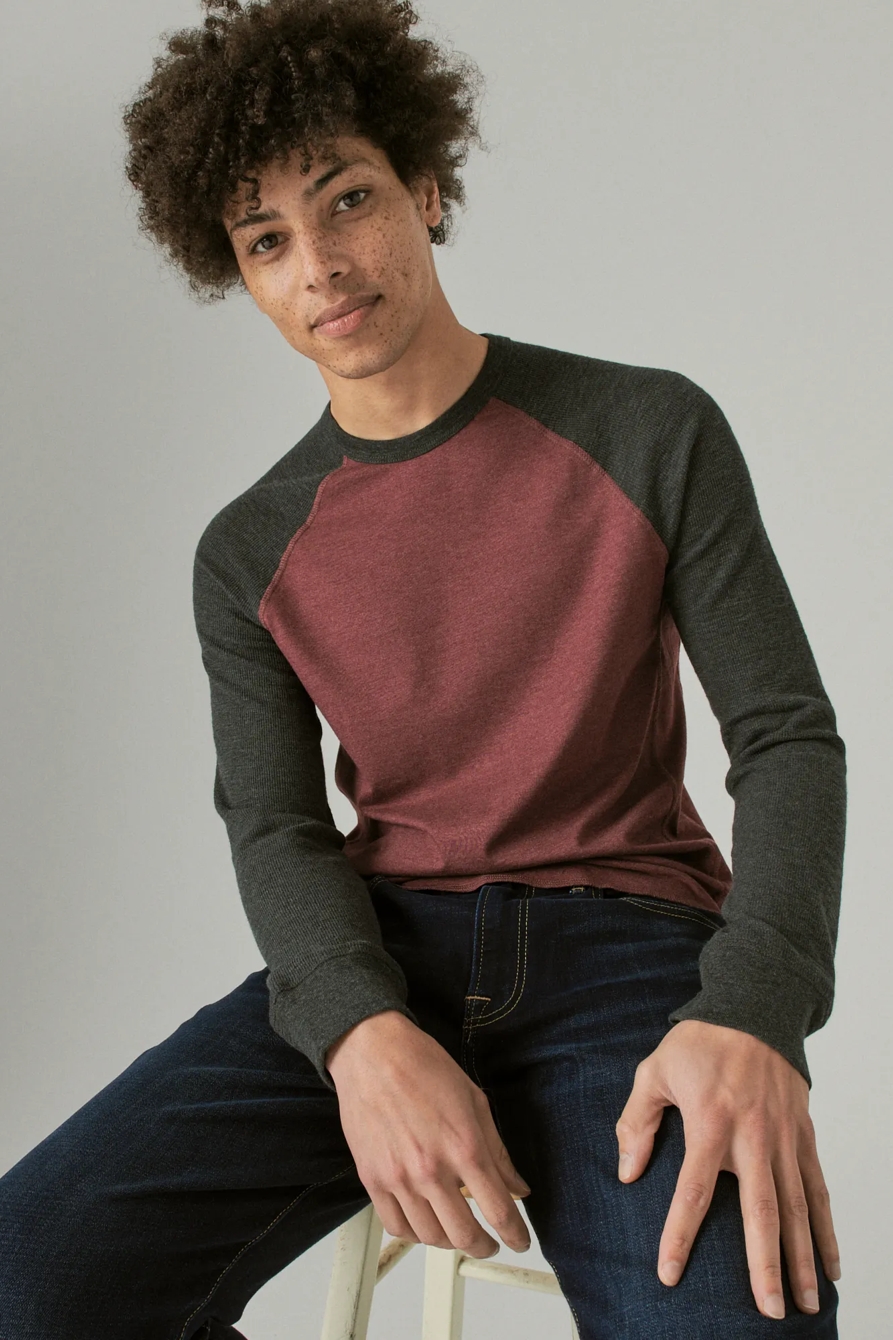 THERMAL COLOR BLOCK CREW NECK TEE, image 6