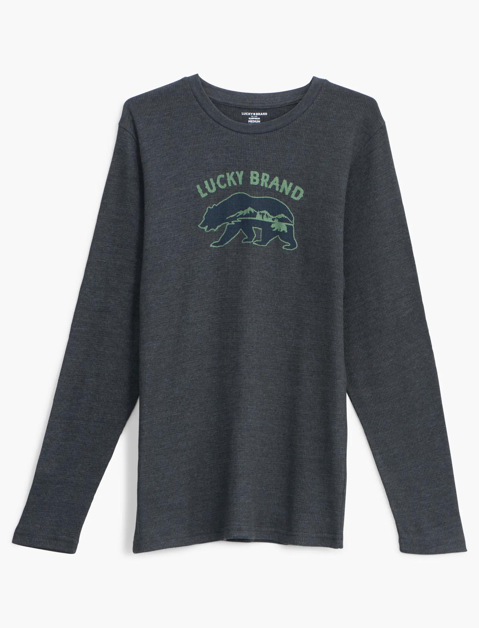 LUCKY BRANDED BEAR THERMAL PAJAMA SET, image 3