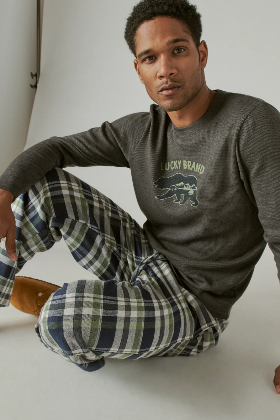 GIFTSET THERMAL CREW & FLANNEL PANT, image 5