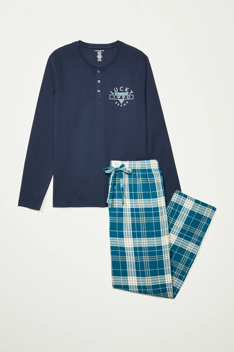 MENS LUCKY 1990 FLANNEL SLEEP GIFT SET, image 1