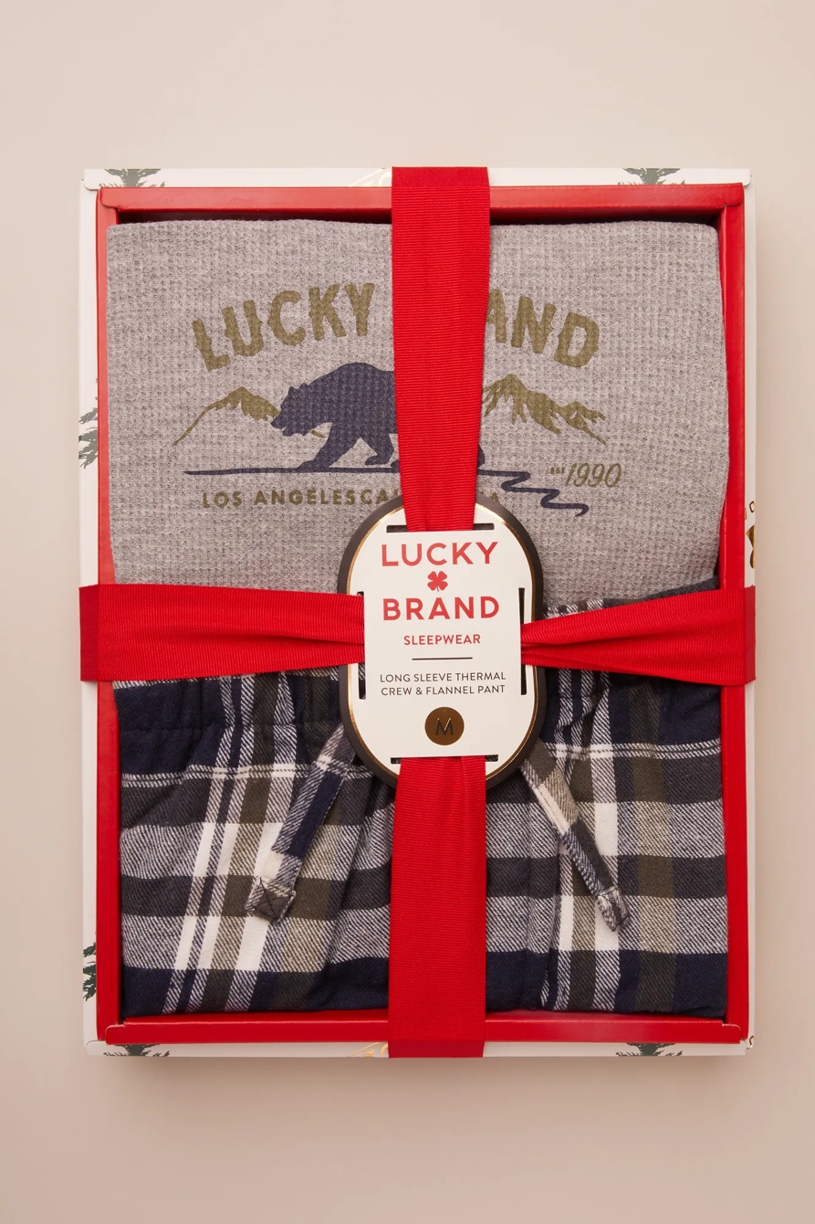 L/S THERMAL CREW & FLANNEL PANT- GIFTSET, image 2