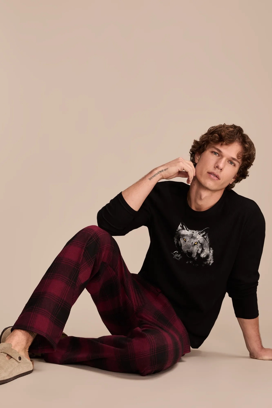 L/S THERMAL CREW & FLANNEL PANT- GIFTSET., image 5