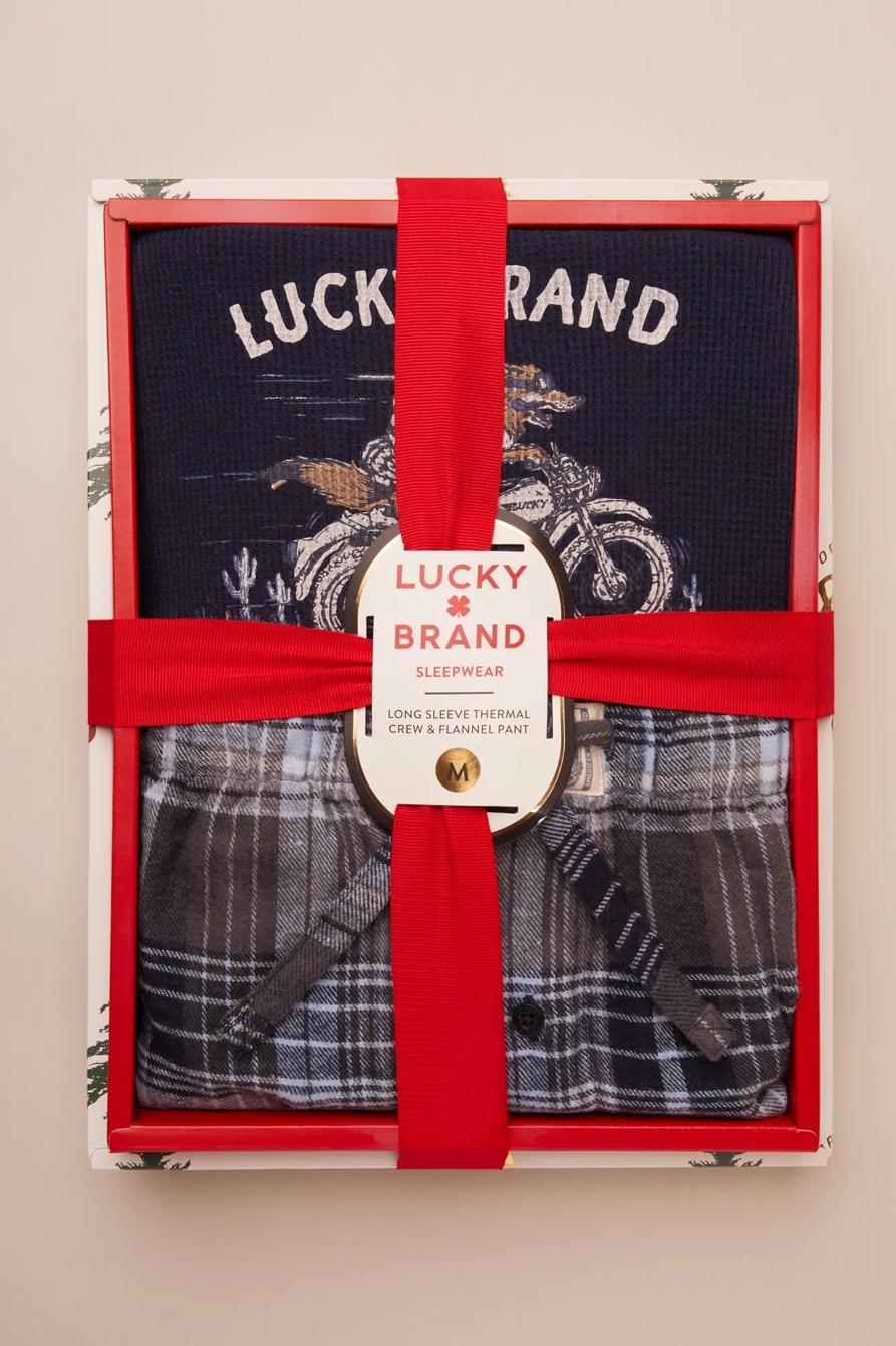 L/S THERMAL CREW & FLANNEL PANT- GIFTSET, image 2