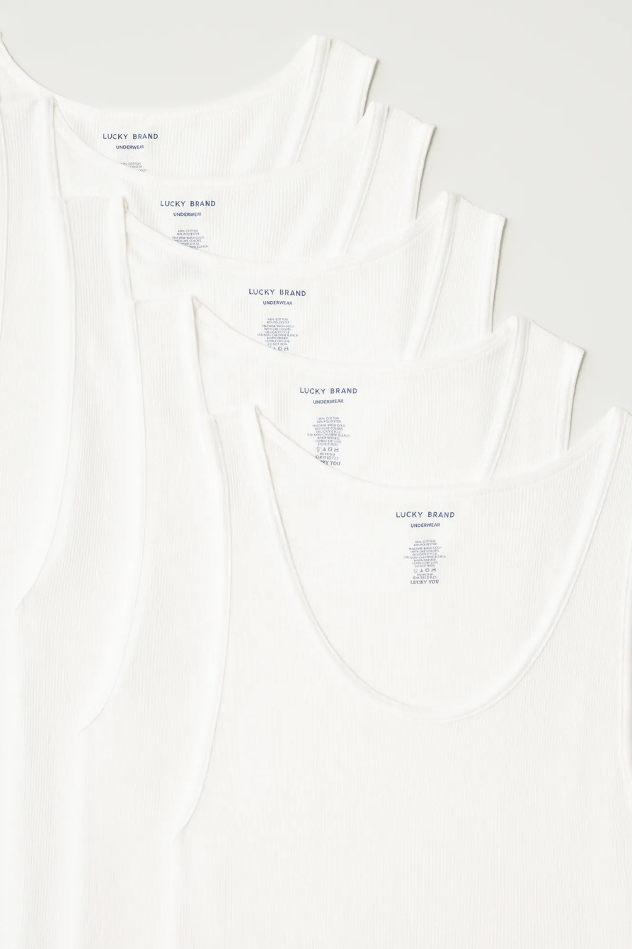 5 Pack Crew Neck Tank Top, image 2