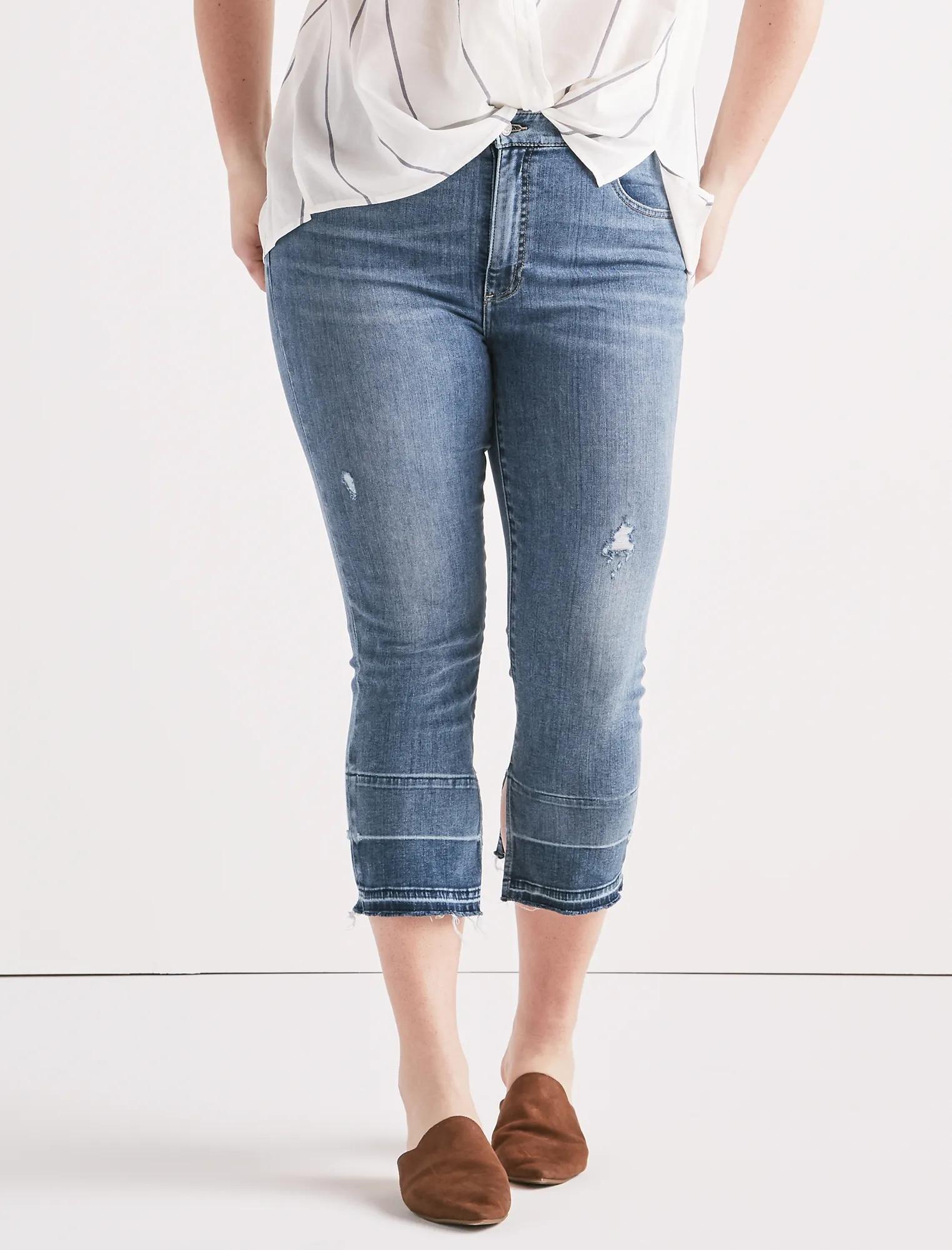 Plus Emma Crop Jean with Fray Hem, image 1