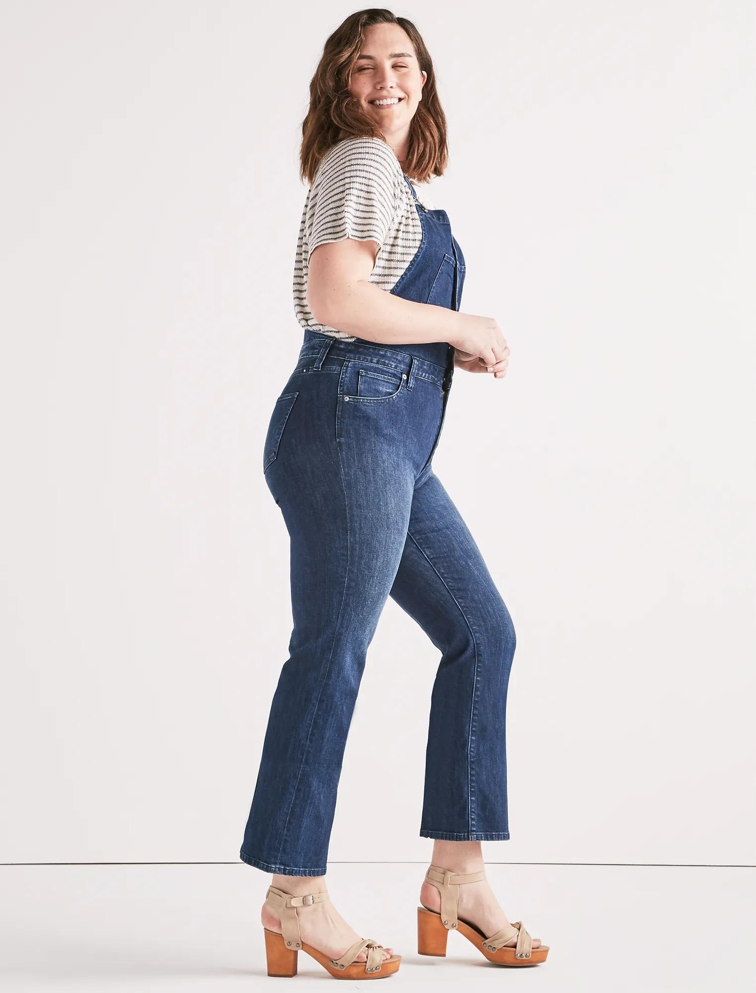 BRIDGETTE CROP FLARE JEAN OVERALL, image 2