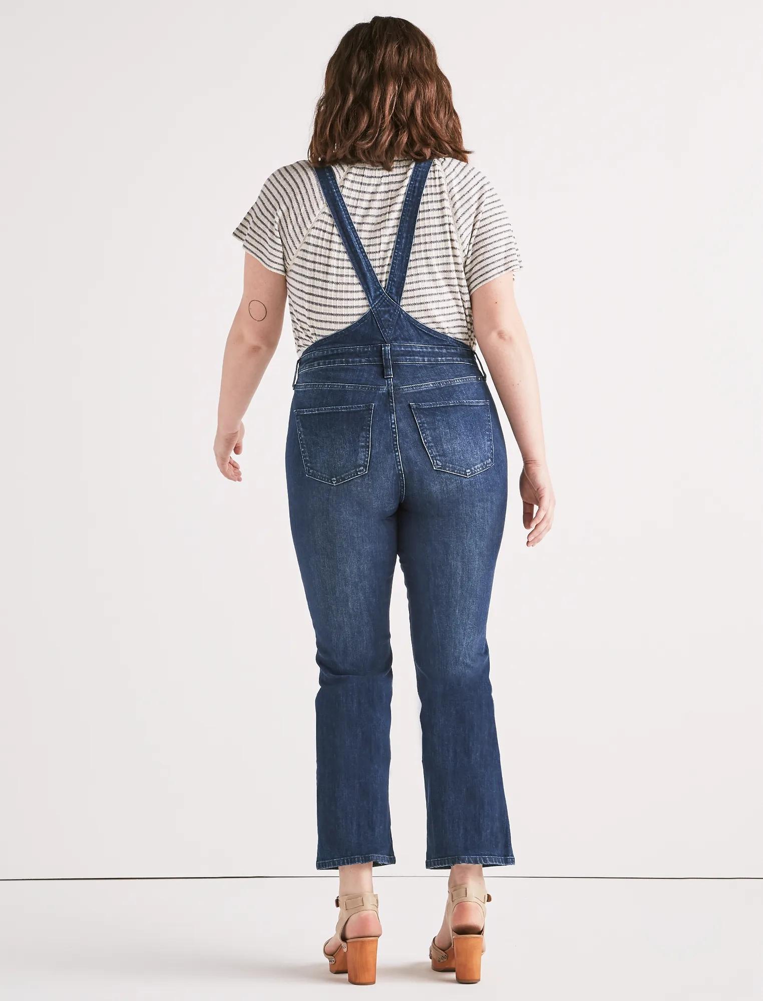 BRIDGETTE CROP FLARE JEAN OVERALL, image 3